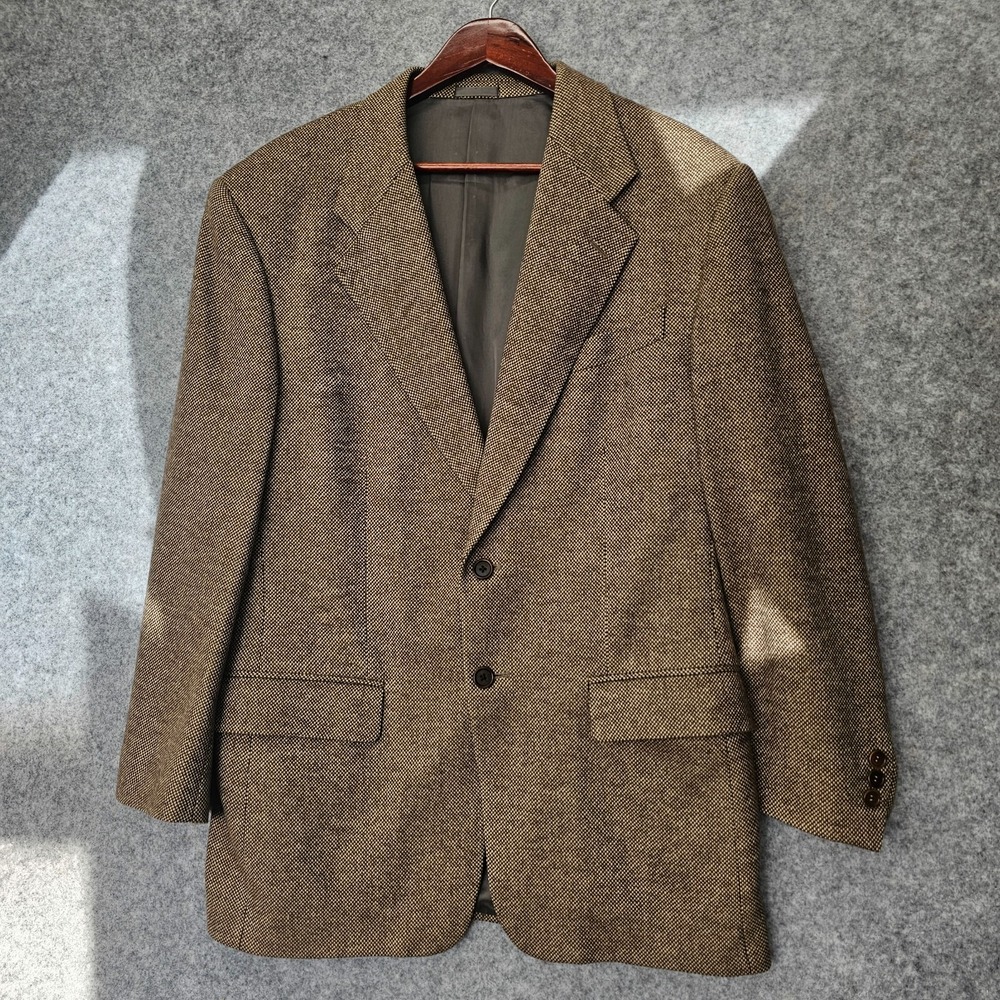 Vintage GIVENCHY Sport Coat Men 40 R Medium Tweed Micro Check Ivy Luxe Union USA